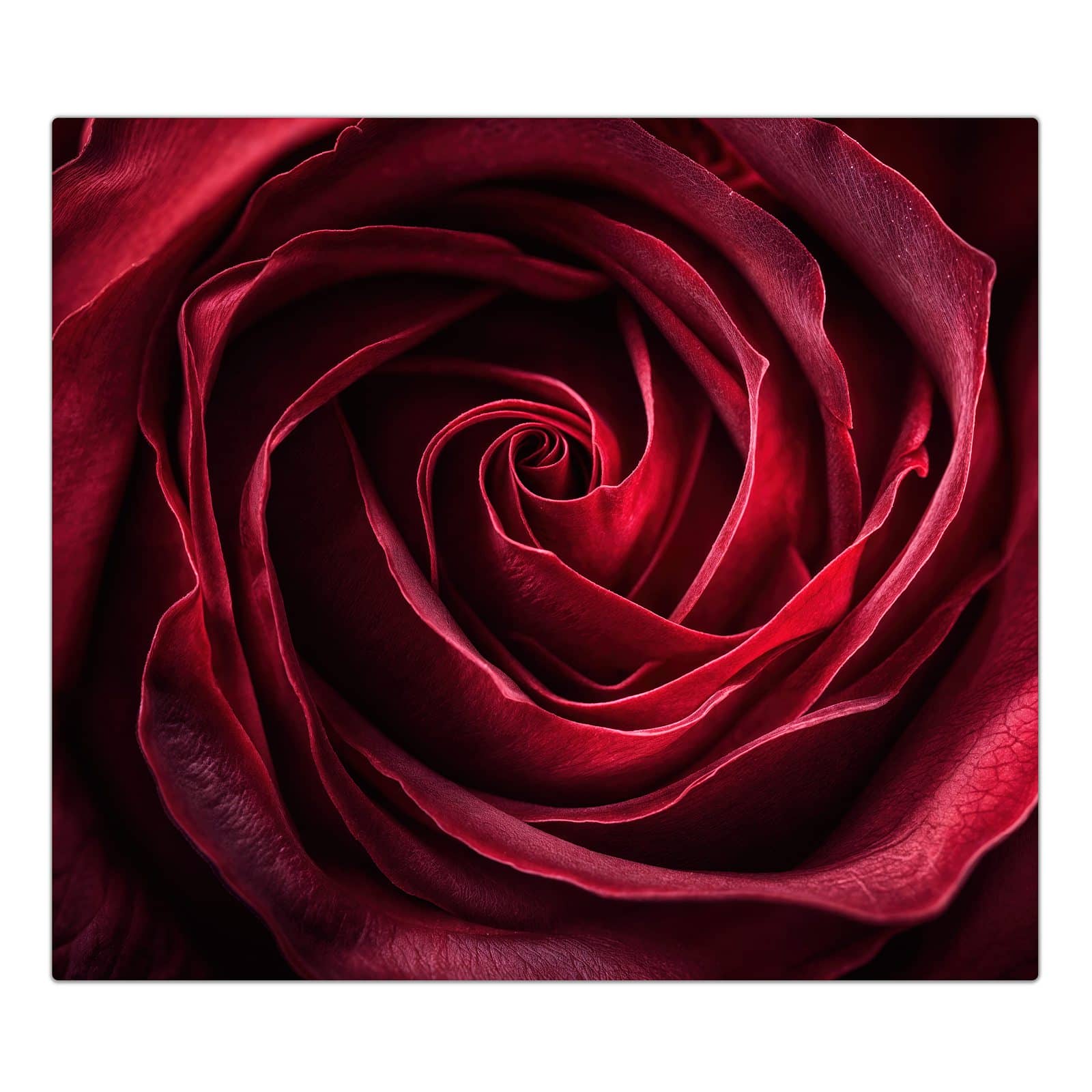 1-teilige Abdeckplatte für Ceranfeld mit Rose Makroaufnahme-Motiv in der Frontansicht #grösse_1-Teilig (60x52cm)