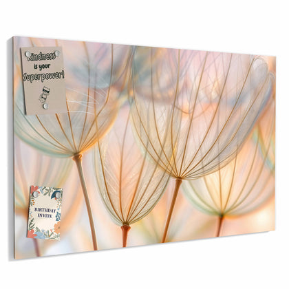 Metall Magnettafel mit dem Motiv Pusteblume in Pastell