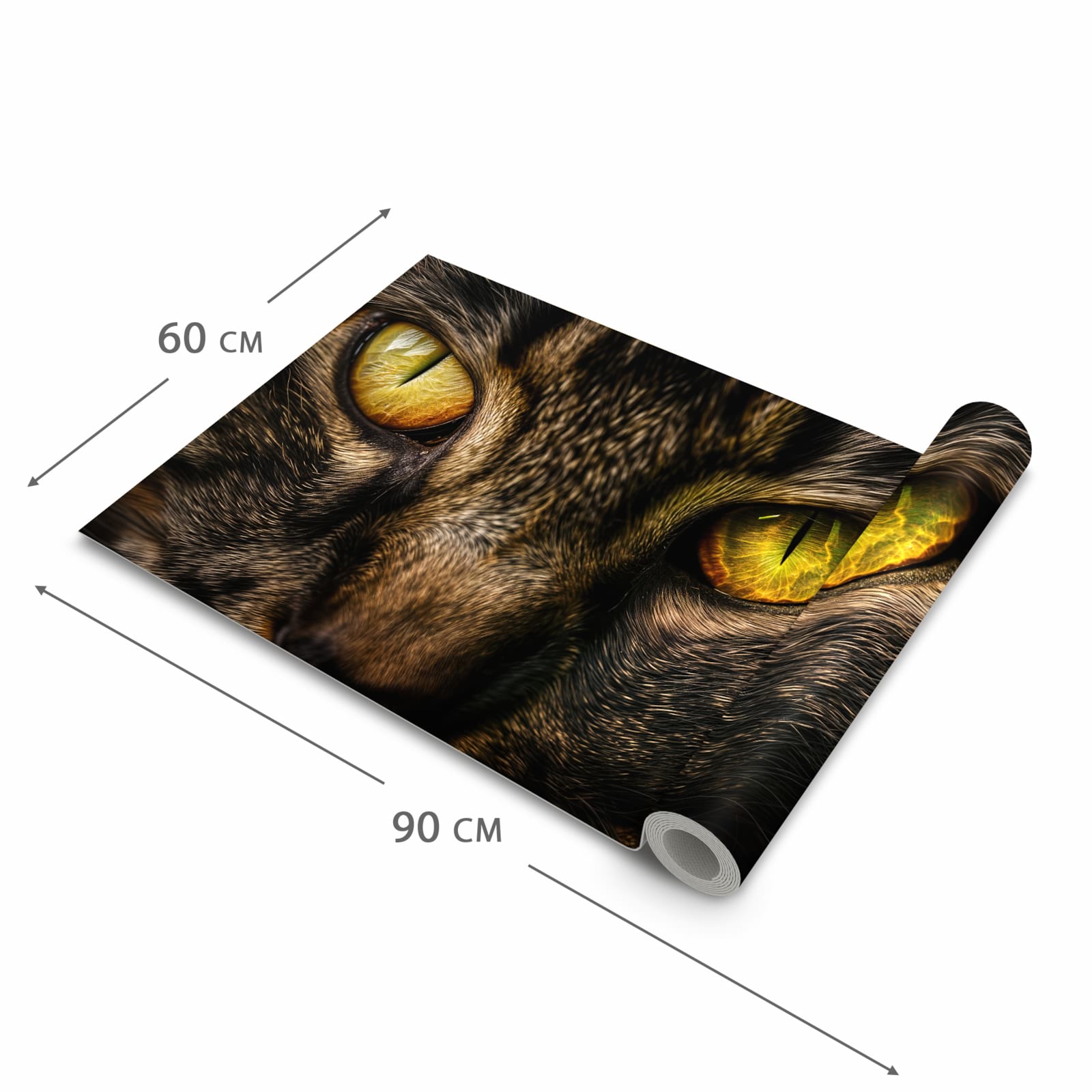 Wasserabweisender waschbarer Küchenteppich mit Motiv Katzenaugencloseup in der Grösse 60x240 cm