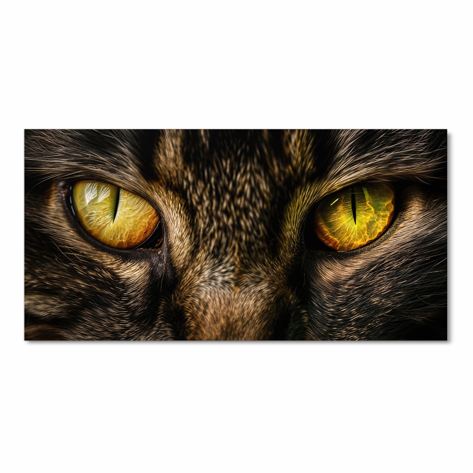 Dünner Küchenteppich mit Motiv Katzenaugencloseup in Frontansicht für Ordnung & Übersicht