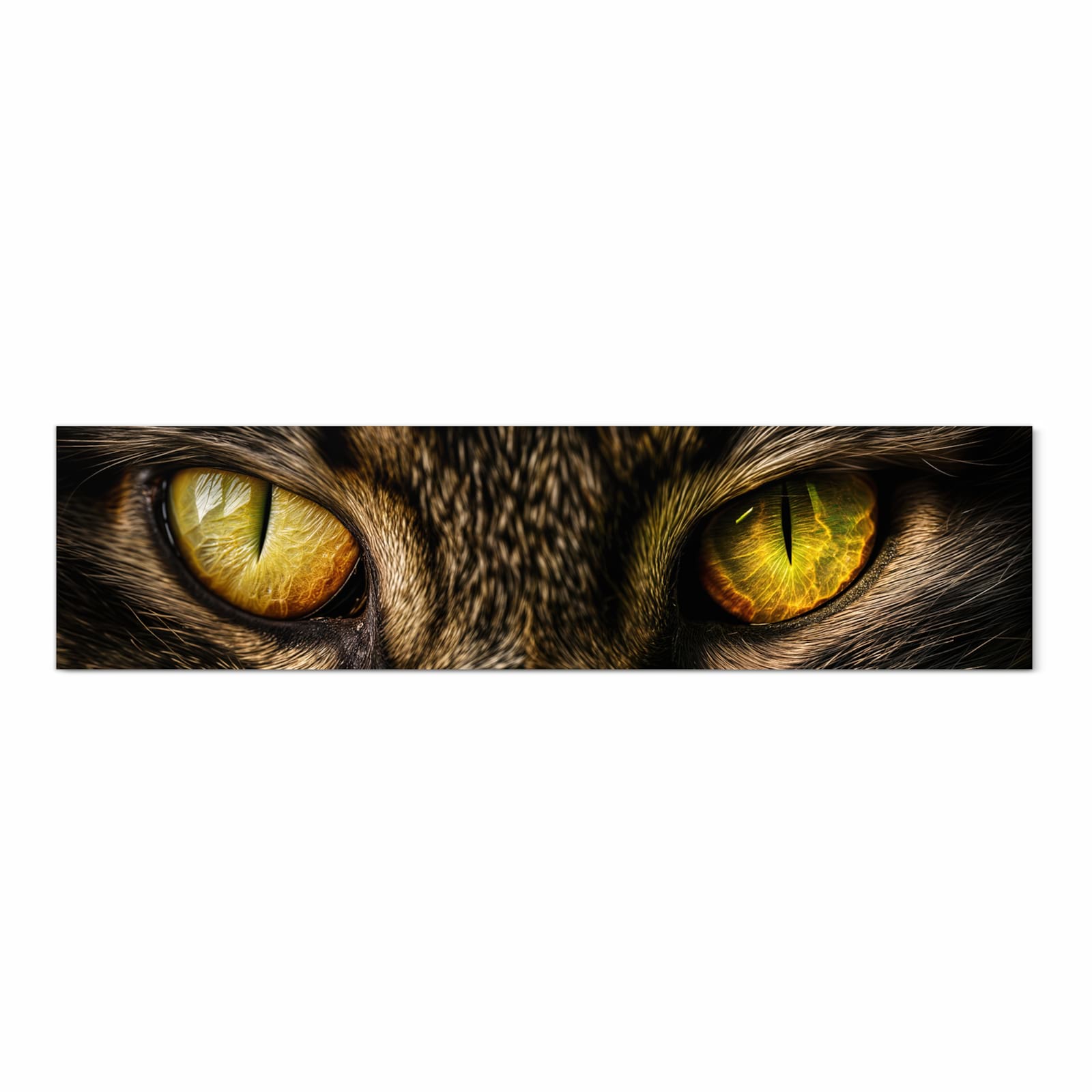 Formstabiler waschbarer Teppich fürs Esszimmer mit Motiv Katzenaugencloseup in Frontansicht