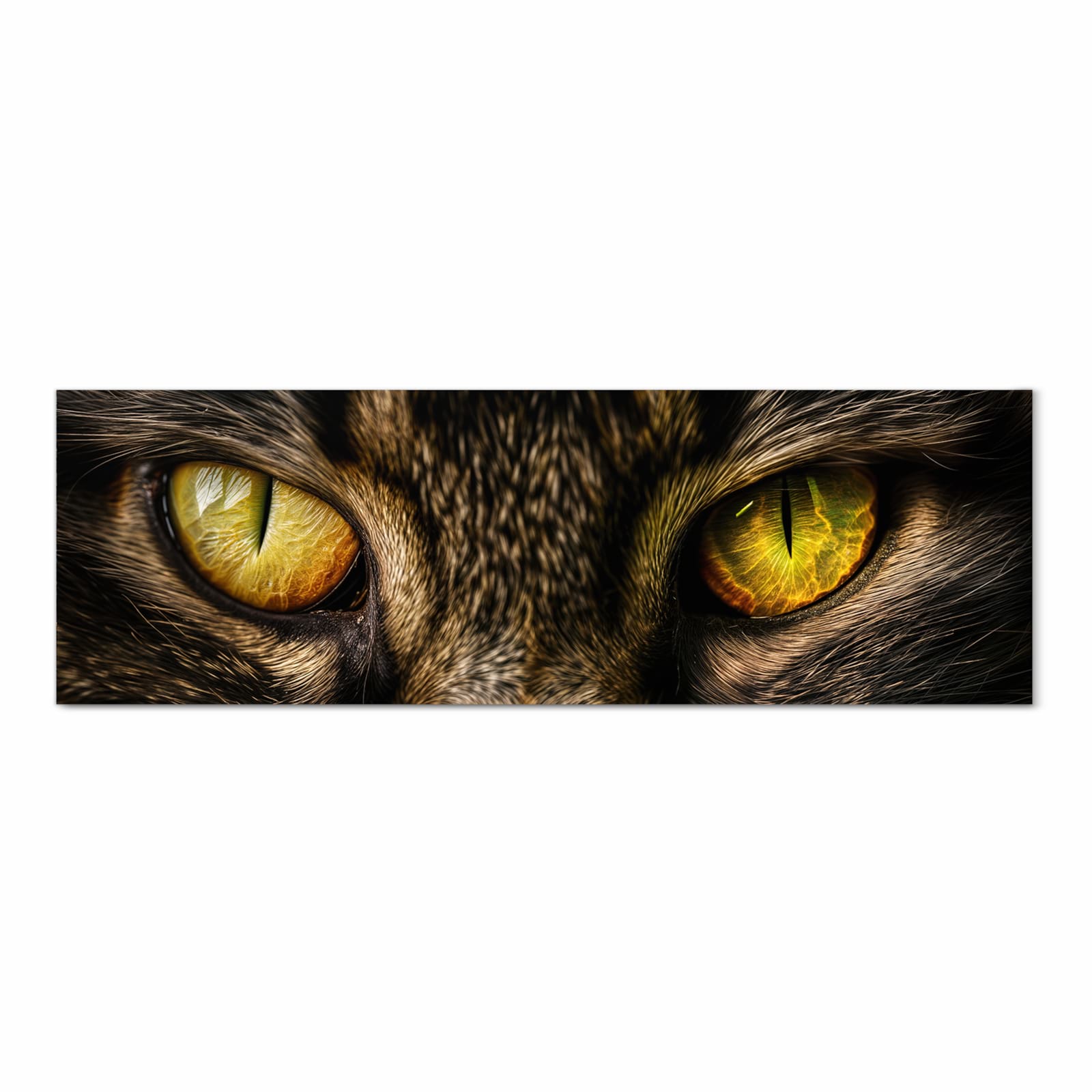 Abriebfester Bodenläufer Teppich mit Motiv Katzenaugencloseup in Frontansicht