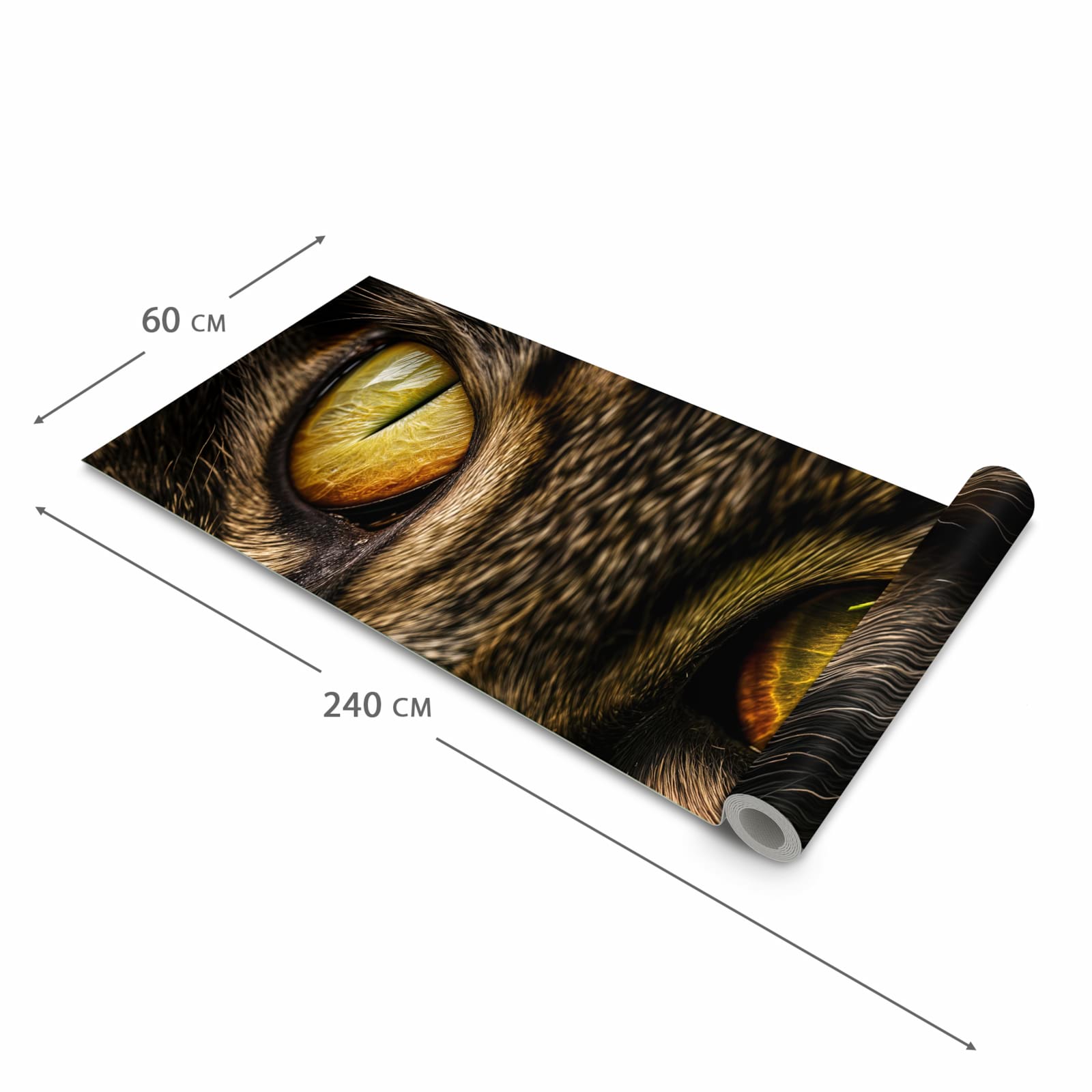 Abriebfester rutschfester Küchenteppich mit Motiv Katzenaugencloseup in der Grösse 60x240 cm