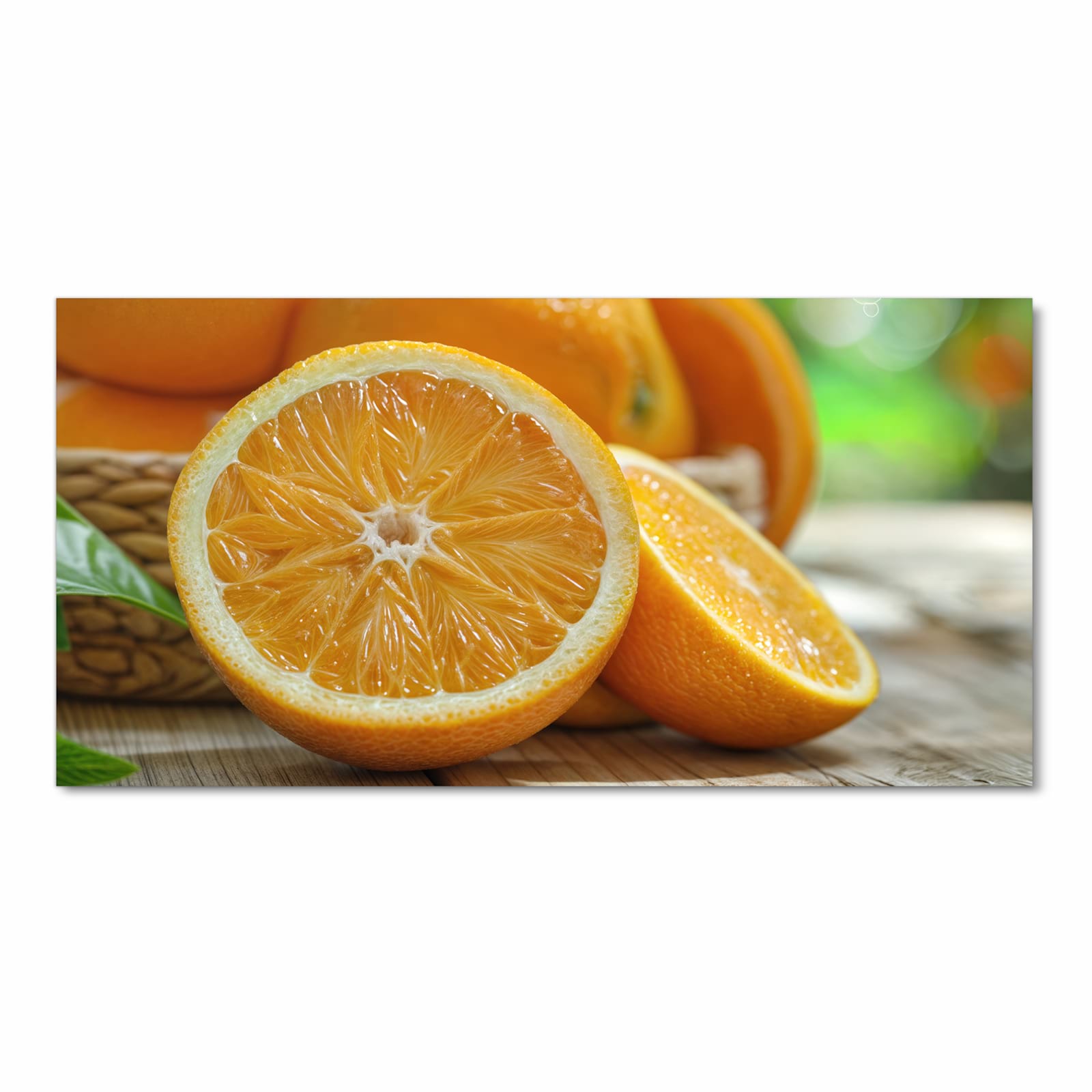 Formstabiler rutschfester Küchenteppich mit Motiv Frische Orangen in Frontansicht