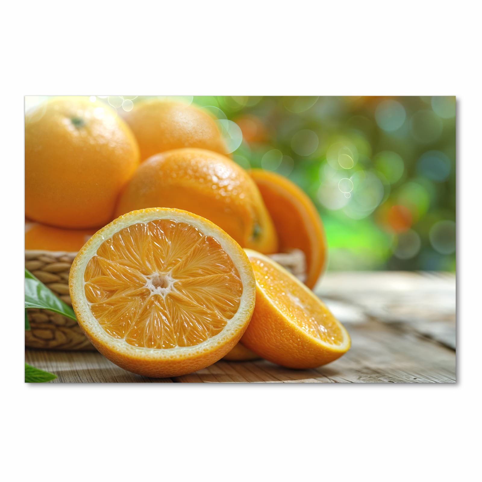 Rutschfester Küchenteppich mit Motiv Frische Orangen in Frontansicht für Trittkomfort