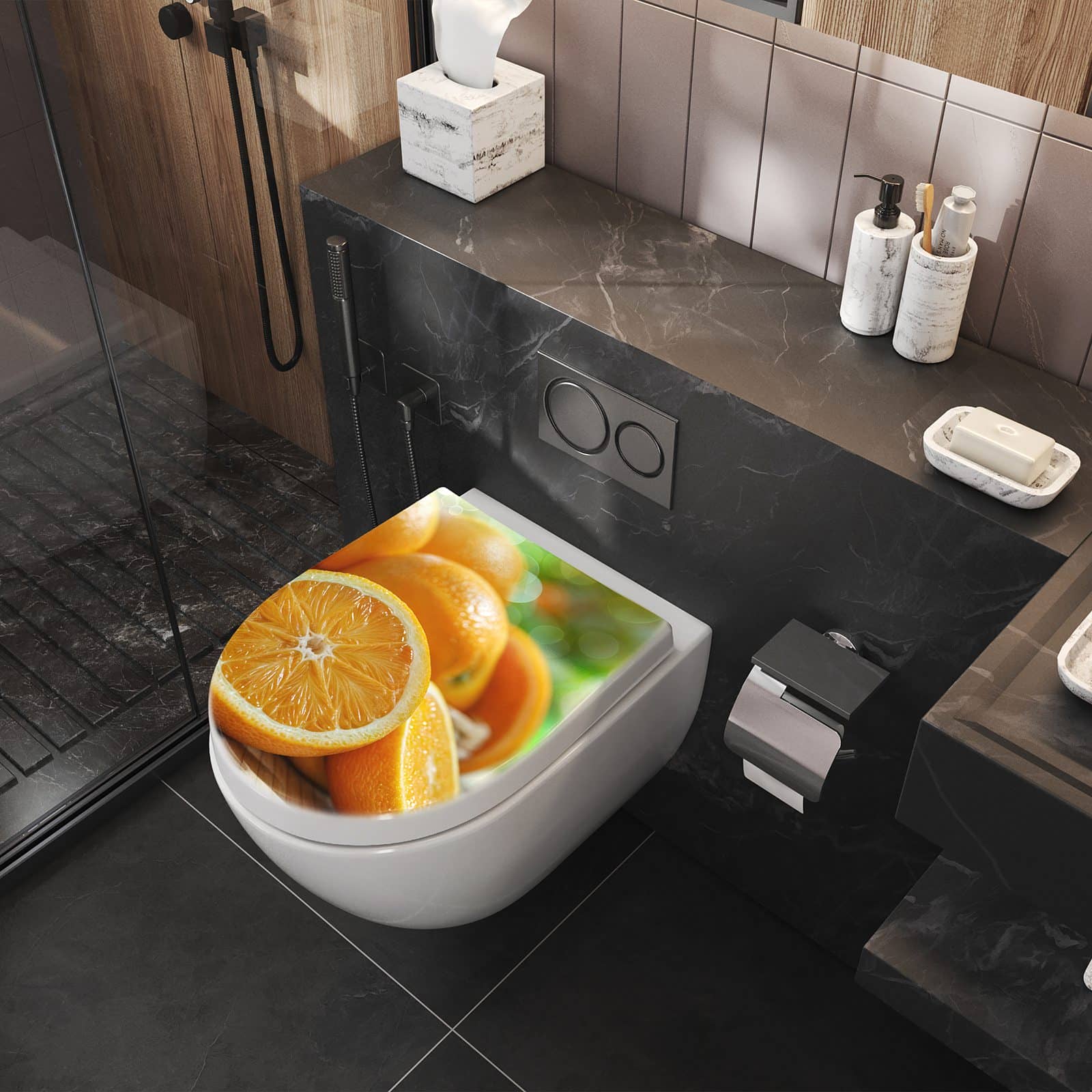 WC-Sitz mit Absenkautomatik Frische Orangen