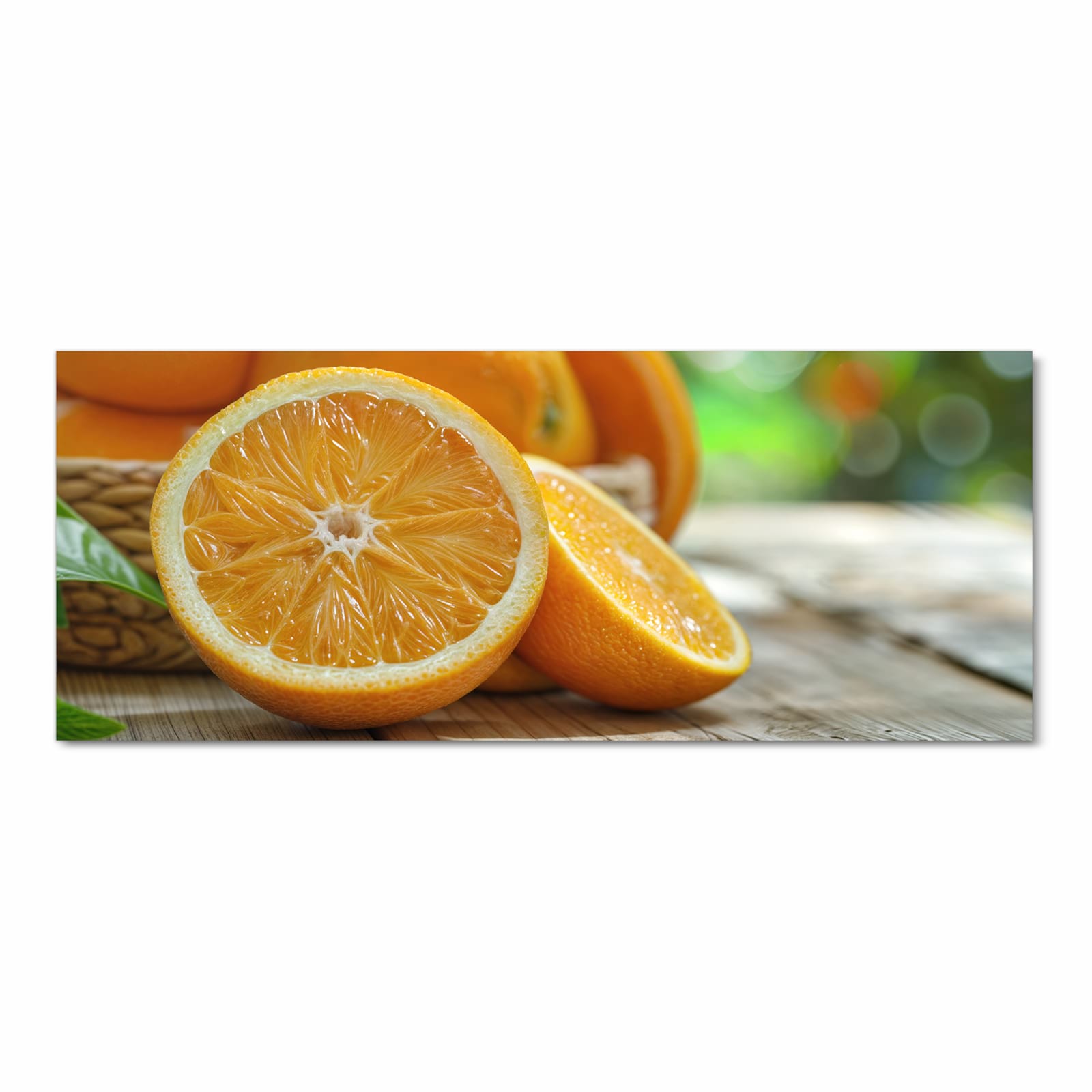 Sicherer Bodenläufer mit Motiv Frische Orangen in Frontansicht für sichere Aufbewahrung