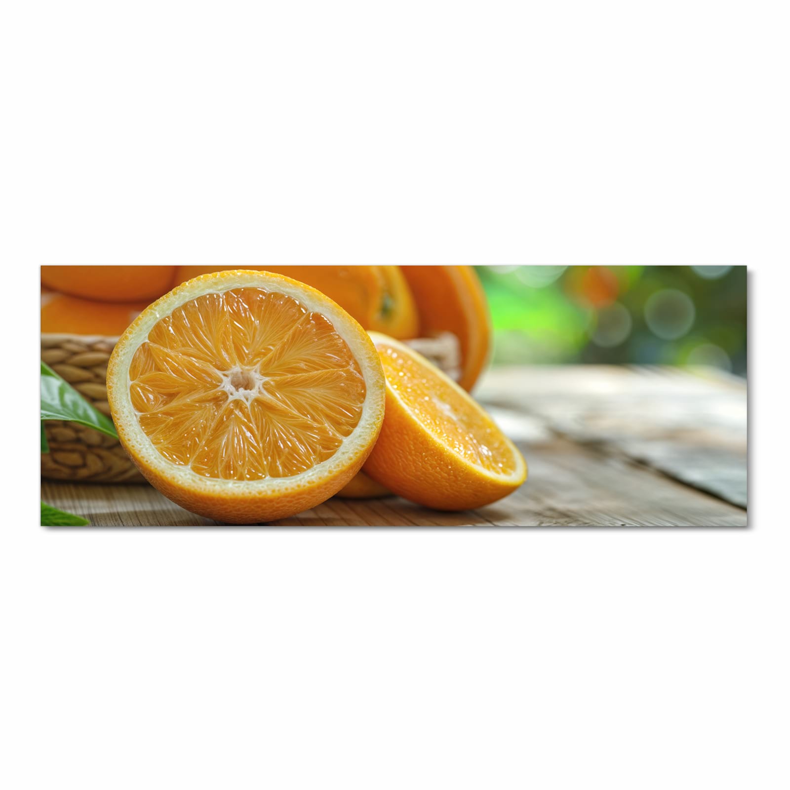 Geruchsneutraler großer Küchenteppich mit Motiv Frische Orangen in Frontansicht