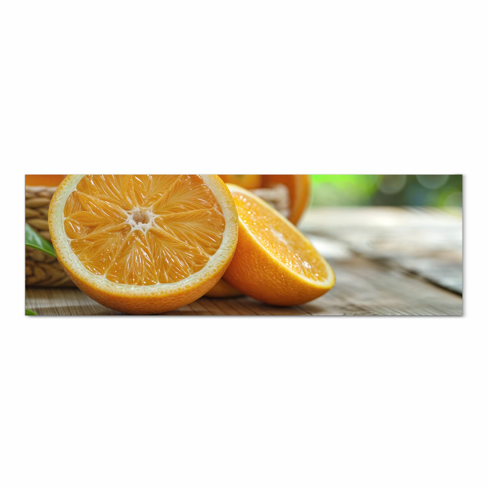 Wasserabweisender Küchenteppich mit Motiv Frische Orangen in Frontansicht