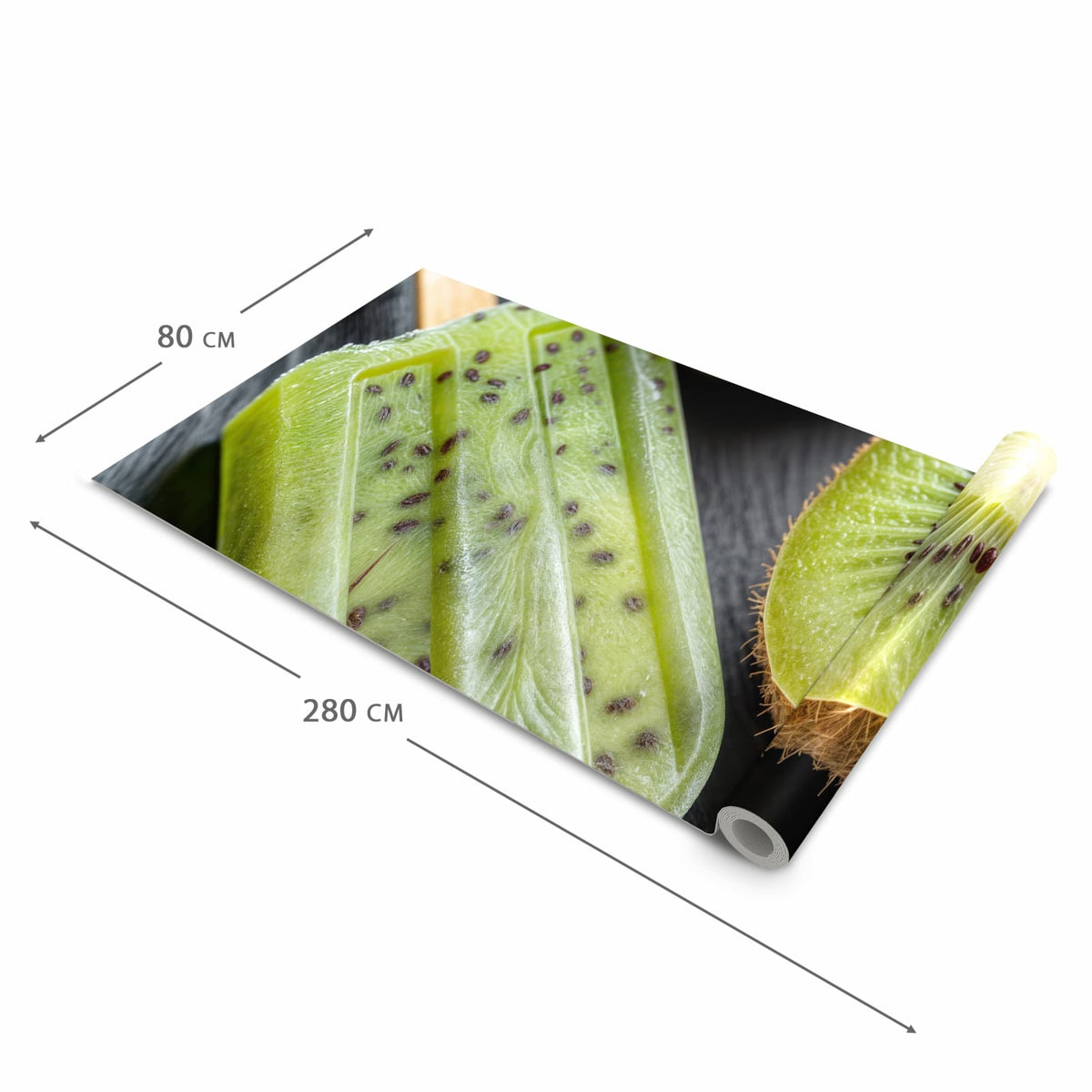 Zeitsparender waschbarer Küchenteppich mit Motiv Kiwi Eis am Stiel in der Grösse 80x200 cm