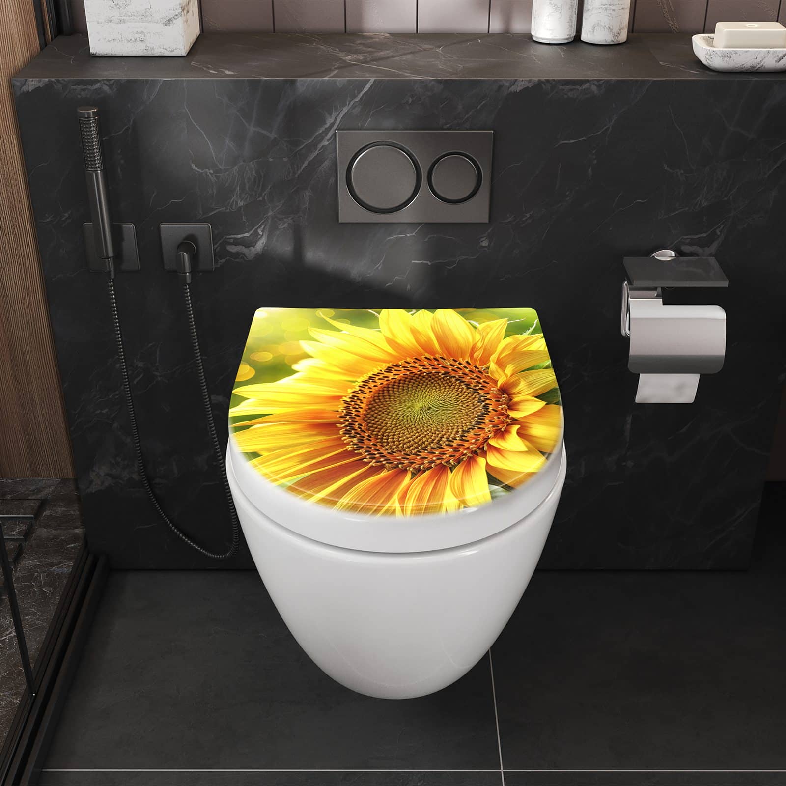 WC-Sitz mit Absenkautomatik Sonnenblume Blüte