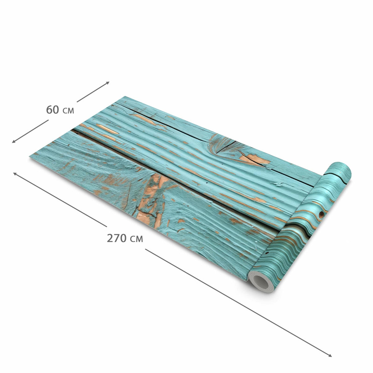 Komfortabler rutschfester Küchenläufer mit Motiv Holzbretter Vintage in der Größe 60x300 cm