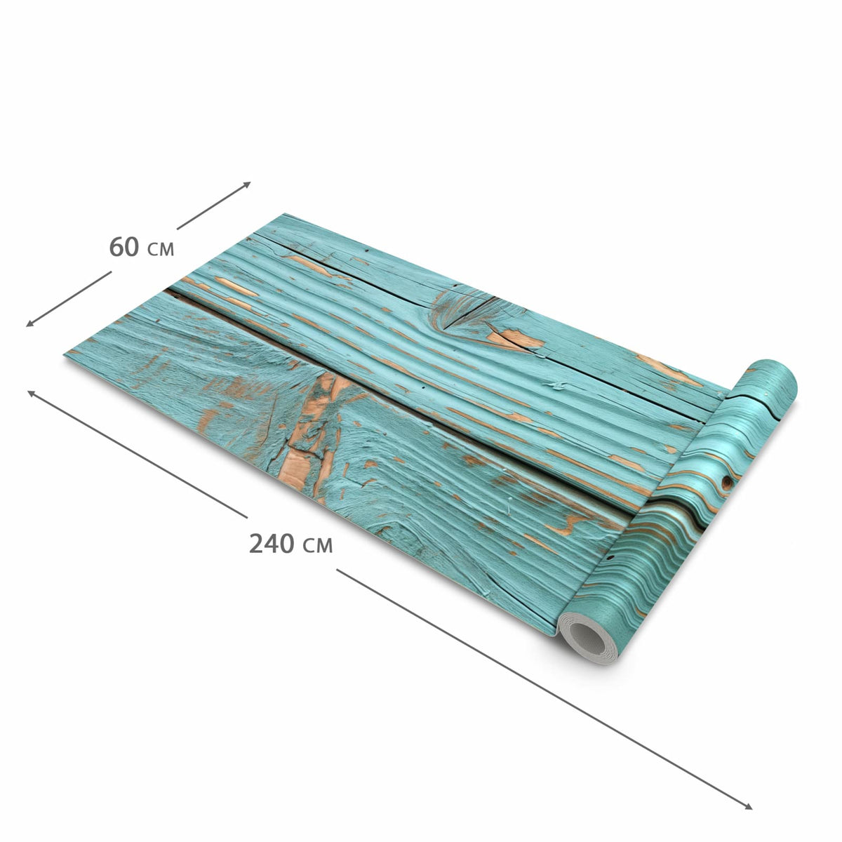 Pflegeleichter rutschfester Küchenläufer mit Motiv Holzbretter Vintage in der Grösse 60x300 cm