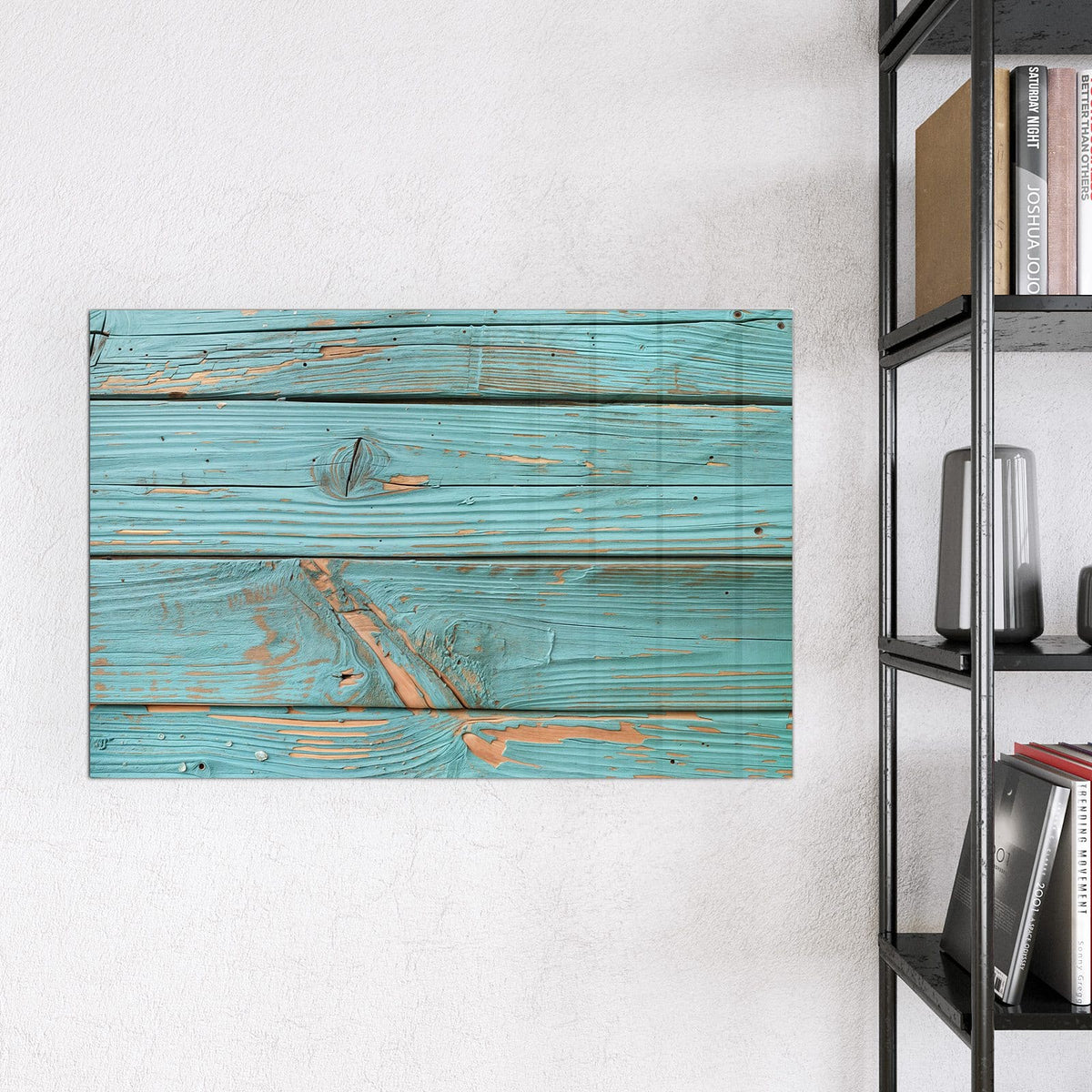 Magnettafel - Türkislack auf Holz – Türkise Holzbretter mit Patina