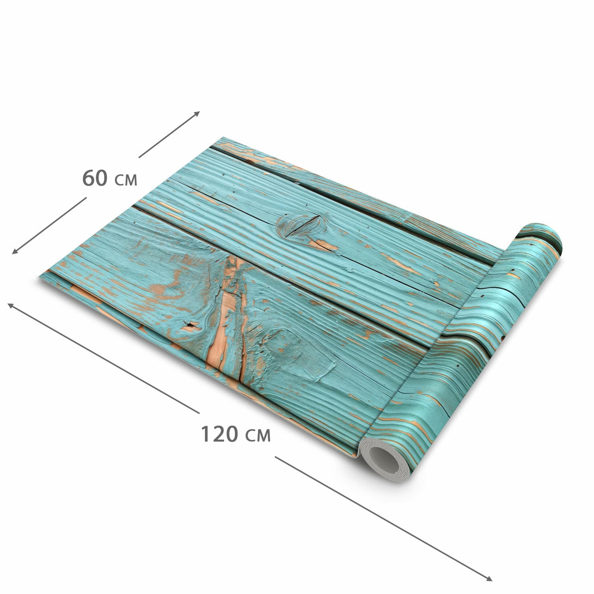 Geruchsneutraler Küchenläufer mit Motiv Holzbretter Vintage in der Grösse 60x300 cm