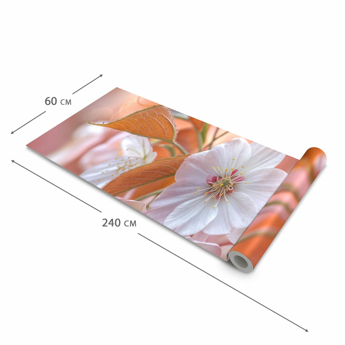 Rutschhemmender waschbarer Küchenläufer mit Motiv Blühende Blüten in der Größe 60x270 cm