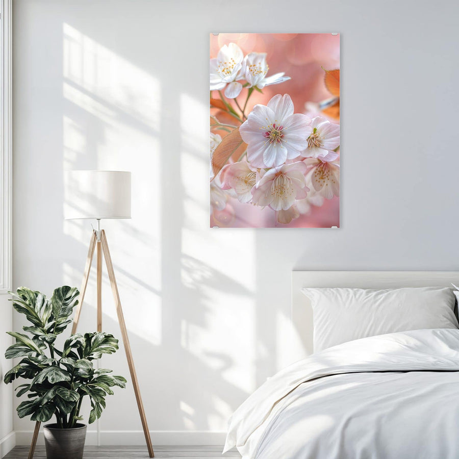 Maße Wandbild - Blüten mit Bronzelaub - Hochformat