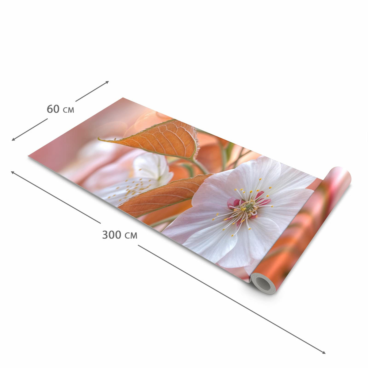 Küchenläufer für Eingangsbereich mit Motiv Blühende Blüten in der Größe 60x270 cm - angenehme Haptik