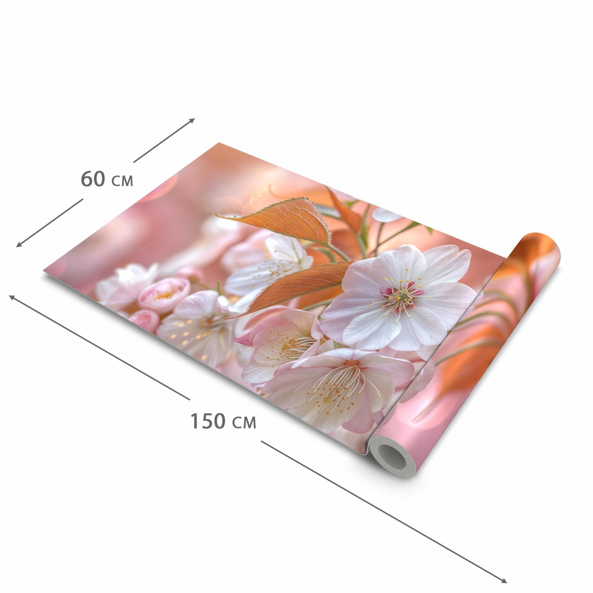 Pflegeleichter Teppichläufer für die Küche mit Motiv Blühende Blüten in der Grösse 60x270 cm
