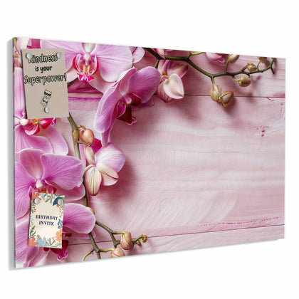 Metall Magnettafel mit dem Motiv Rosa Orchideenzweig