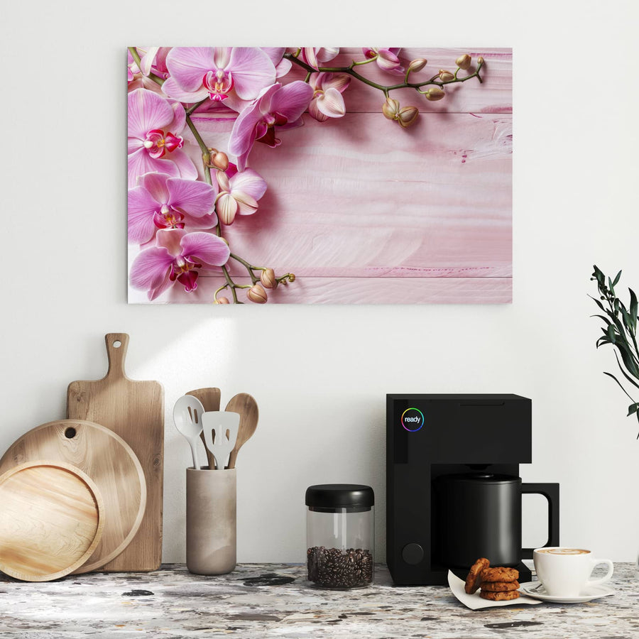 Maße Metall Magnettafel - Rosa Orchideenzweig