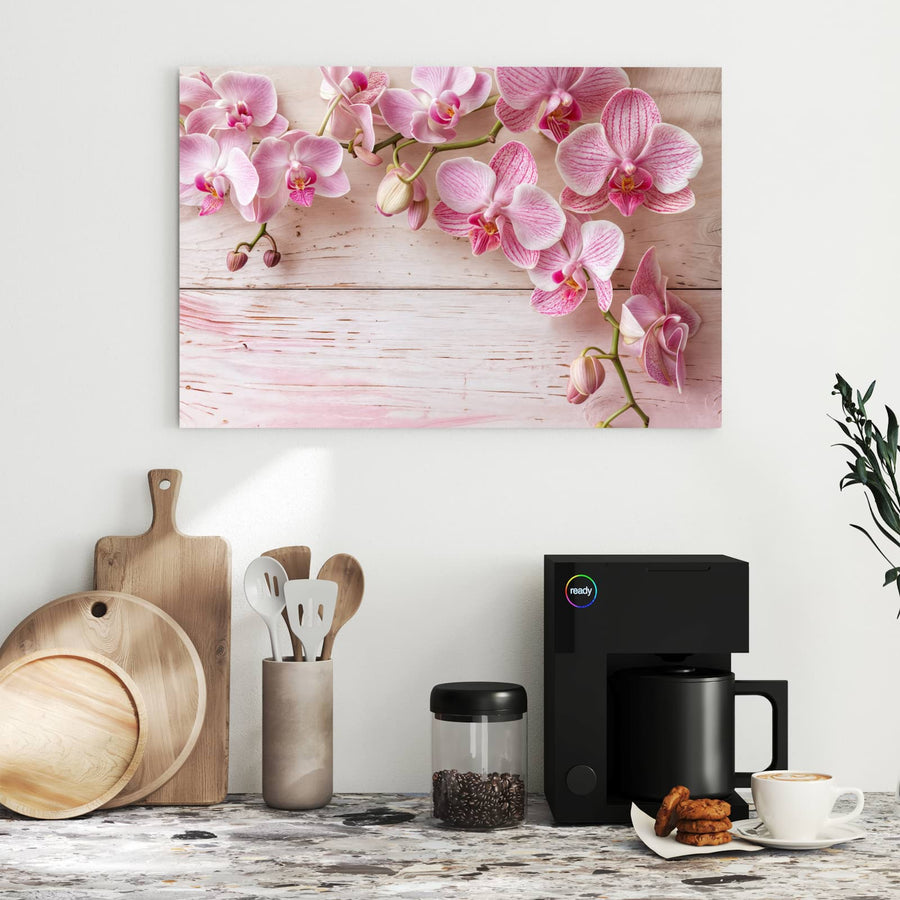 Maße Metall Magnettafel - Orchideen auf Rosa