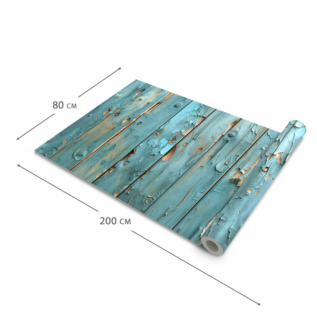 Fleckenresistenter großer Küchenteppich mit Motiv Abblätternde Holzplanken in der Größe 60x240 cm