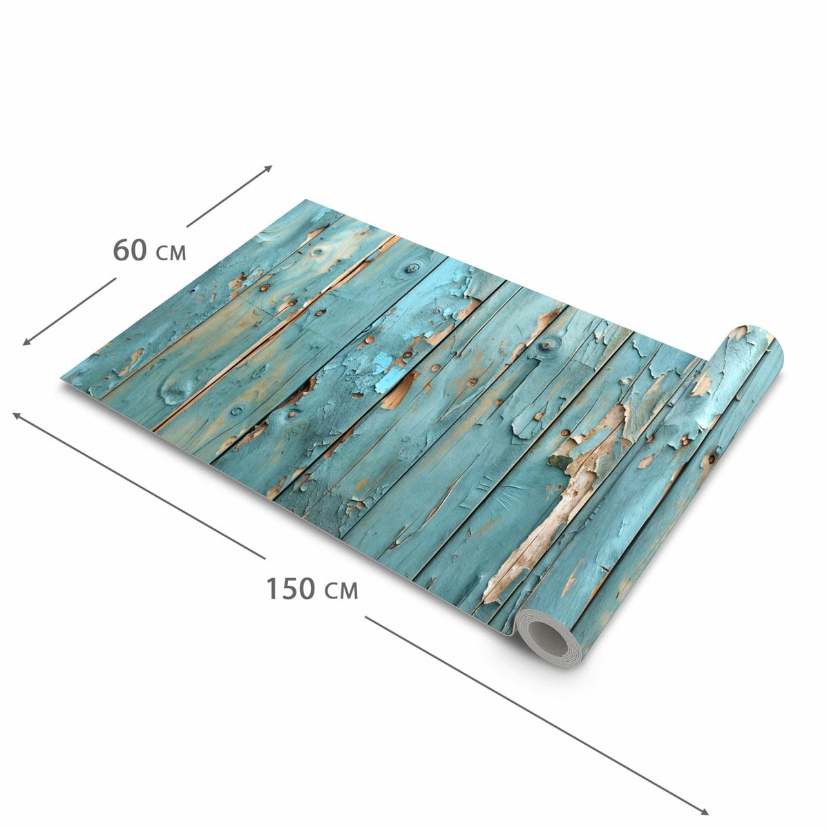 Zeitsparender waschbarer Küchenteppich mit Motiv Abblätternde Holzplanken in der Grösse 60x240 cm