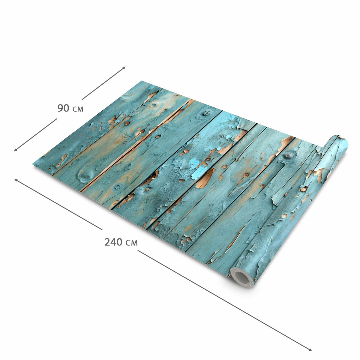Pflegeleichter waschbarer Küchenläufer mit Motiv Abblätternde Holzplanken in der Größe 60x240 cm
