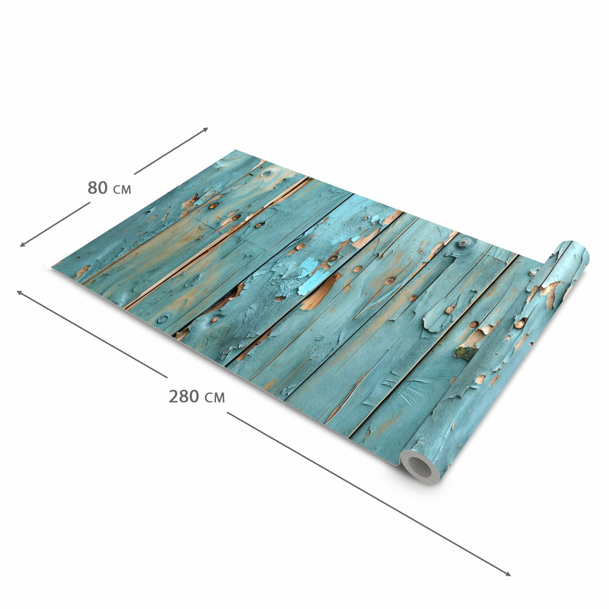 Geruchsneutraler waschbarer Küchenteppich mit Motiv Abblätternde Holzplanken in der Grösse 60x240 cm