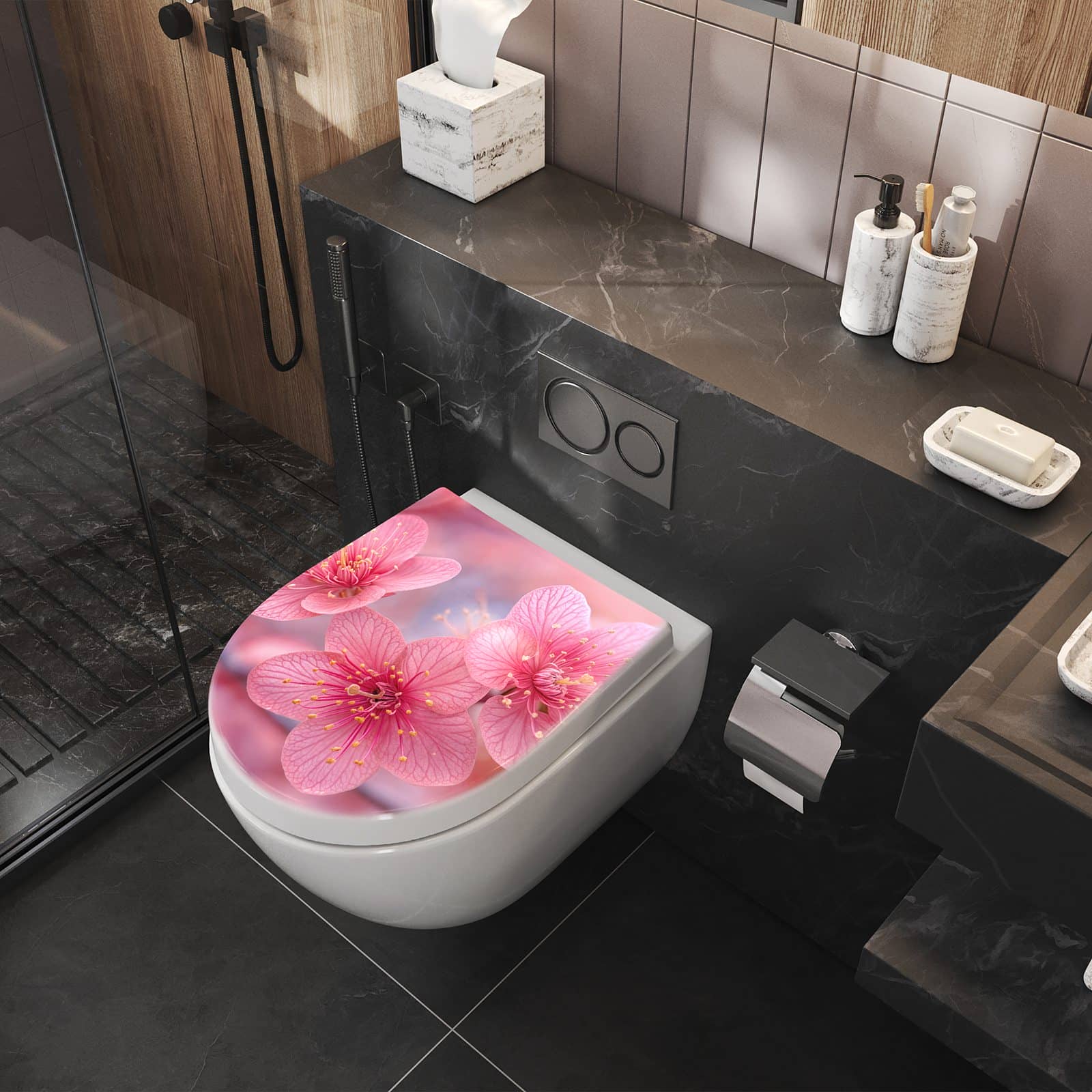 WC-Sitz mit Absenkautomatik Blütenzauber