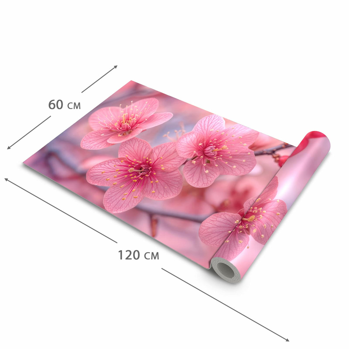 Waschbarer Küchenläufer mit Motiv Blütenzauber in der Grösse 60x240 cm