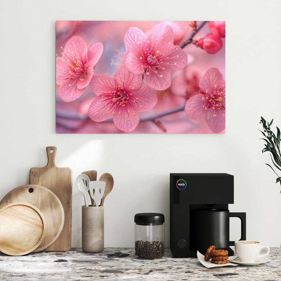 Maße Metall Magnettafel - Drei Blüten in Pink