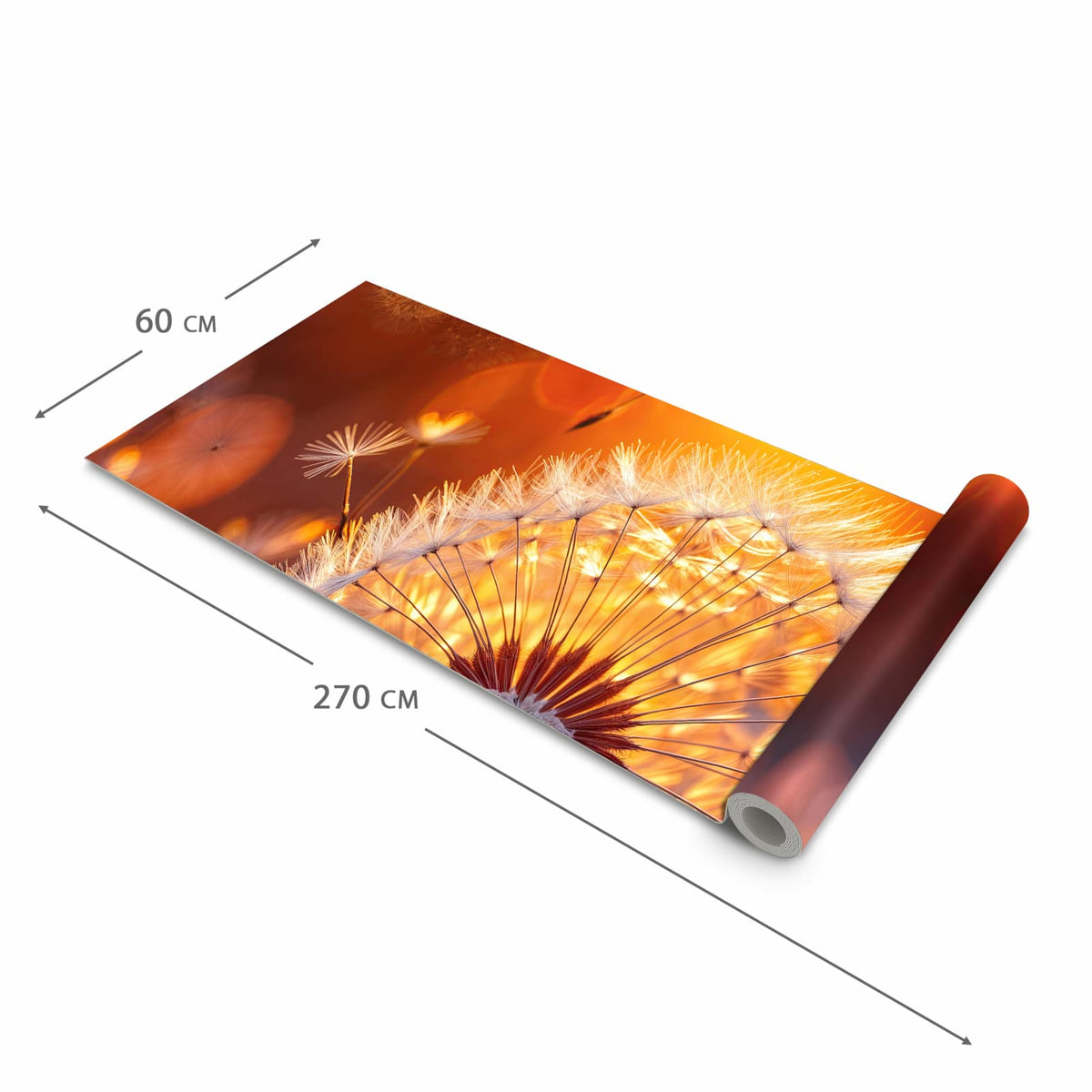 Wasserabweisender Läufer für die Küche mit Motiv Leuchtender Loewenzahn in der Grösse 60x180 cm