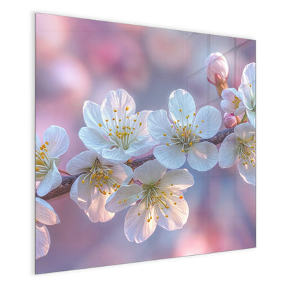 Magnettafel mit dem Motiv Weißer Blütenzweig