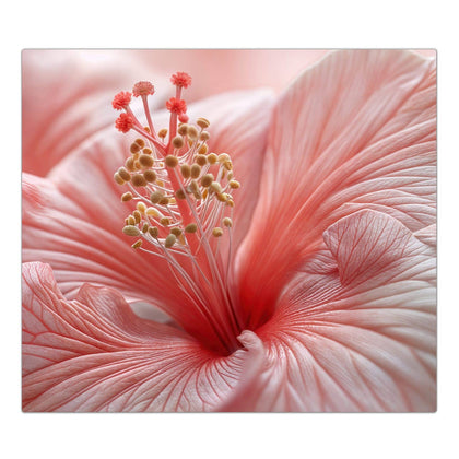 Herdabdeckplatte mit dem Motiv Rosa Hibiskusblüte