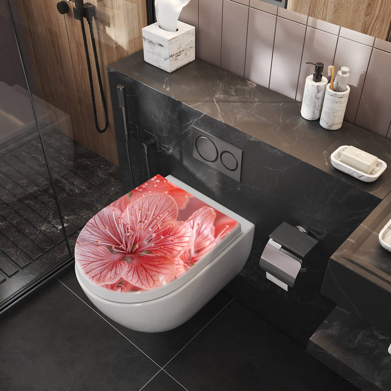 WC-Sitz mit Absenkautomatik Stille Blumenpracht