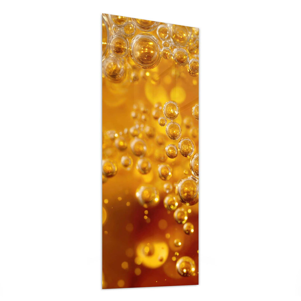 Glasbild Sprudelnde Blasen von der Seite, 4 mm Echtglas