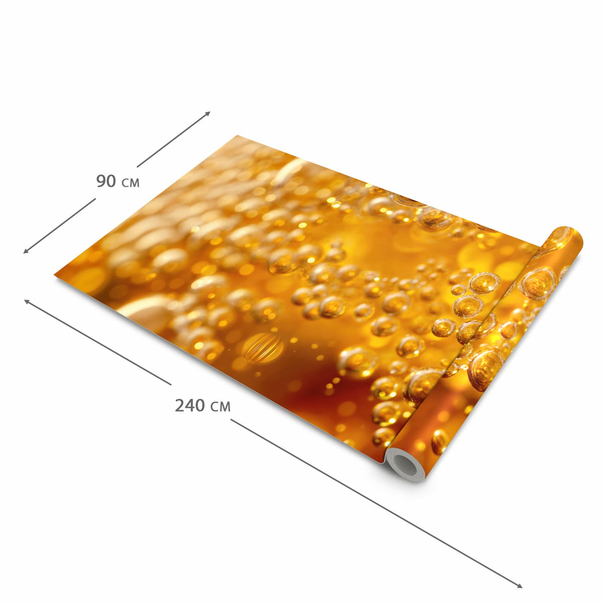 Farbbeständiger Läufer für die Küche mit Motiv Sprudelnde Blasen in der Grösse 80x280 cm