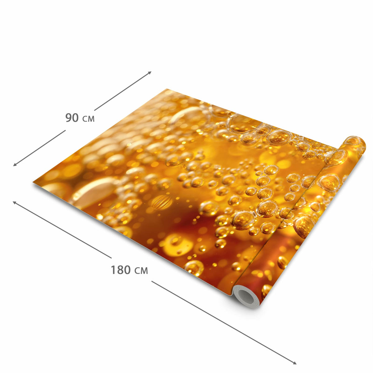 Bodenschonender Küchenteppich mit Motiv Sprudelnde Blasen in der Grösse 80x280 cm