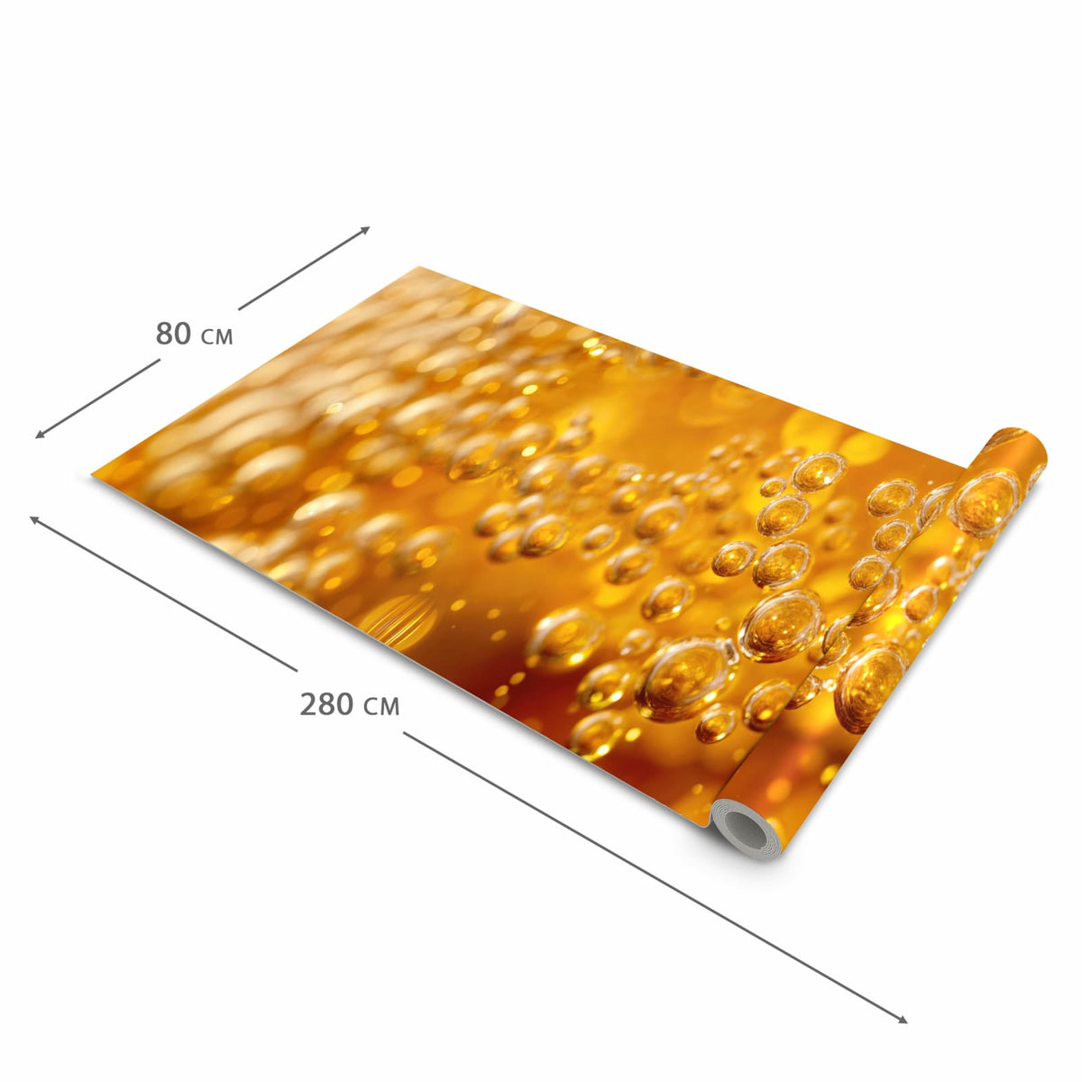 Bodenschonender Küchenteppich mit Motiv Sprudelnde Blasen in der Grösse 80x280 cm