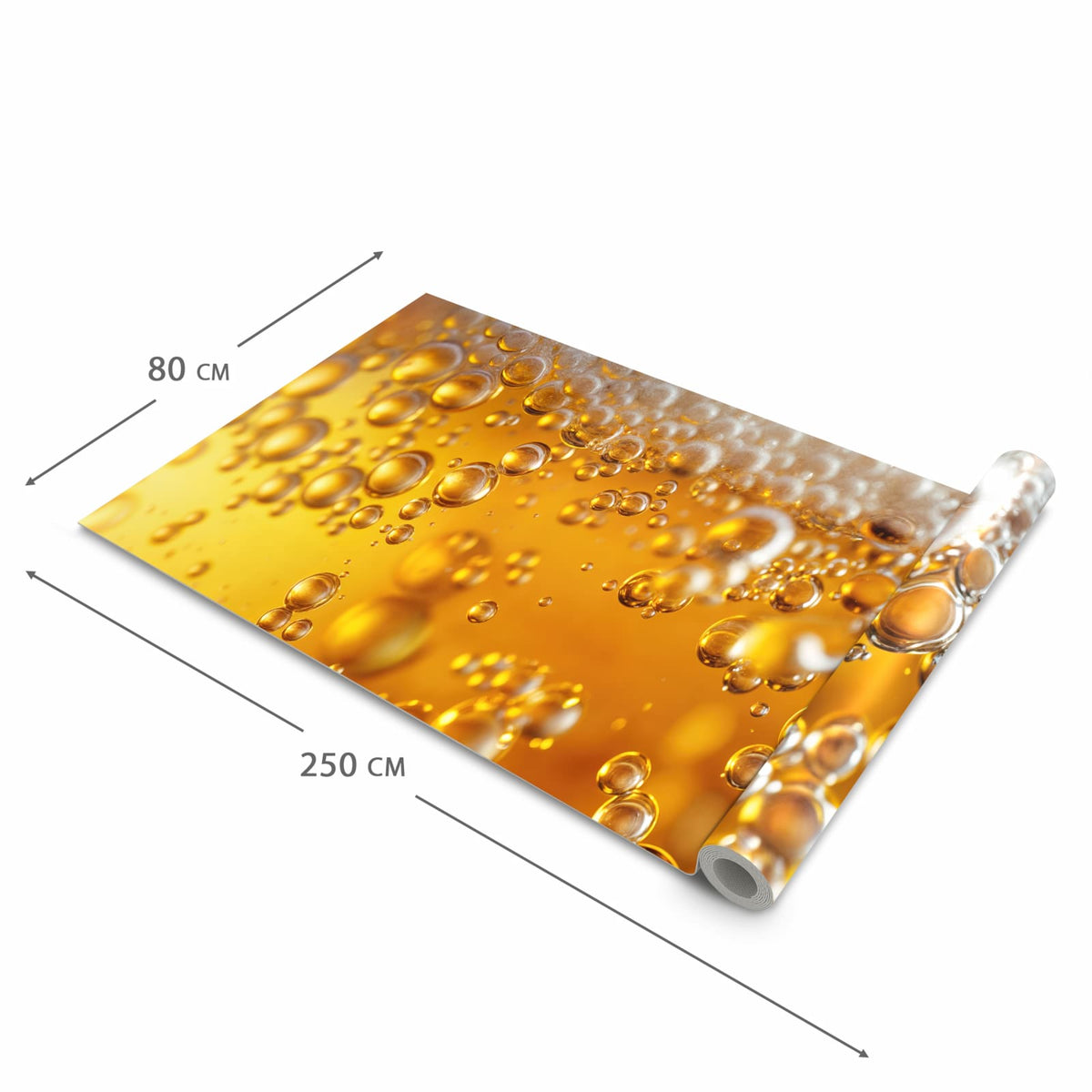 Geruchsneutraler rutschfester Küchenläufer mit Motiv Blasen von Sprudelnde in der Grösse 80x280 cm