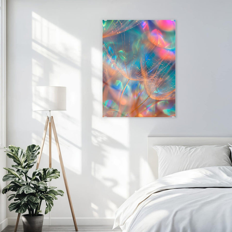 Maße Wandbild - Bunte Pusteblume - Hochformat