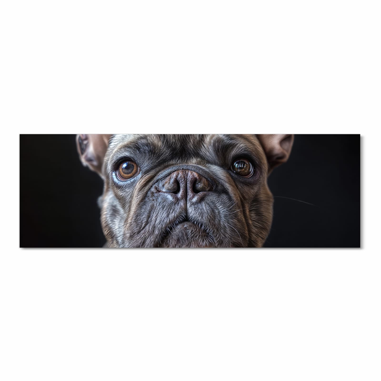 Pflegeleichter Küchenläufer mit Motiv Bulldoggenportrait in Frontansicht