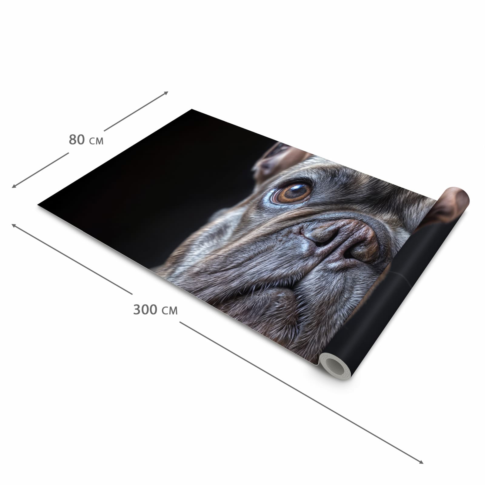 Abriebfester Küchenteppich mit Motiv Bulldoggenportrait in der Grösse 60x120 cm