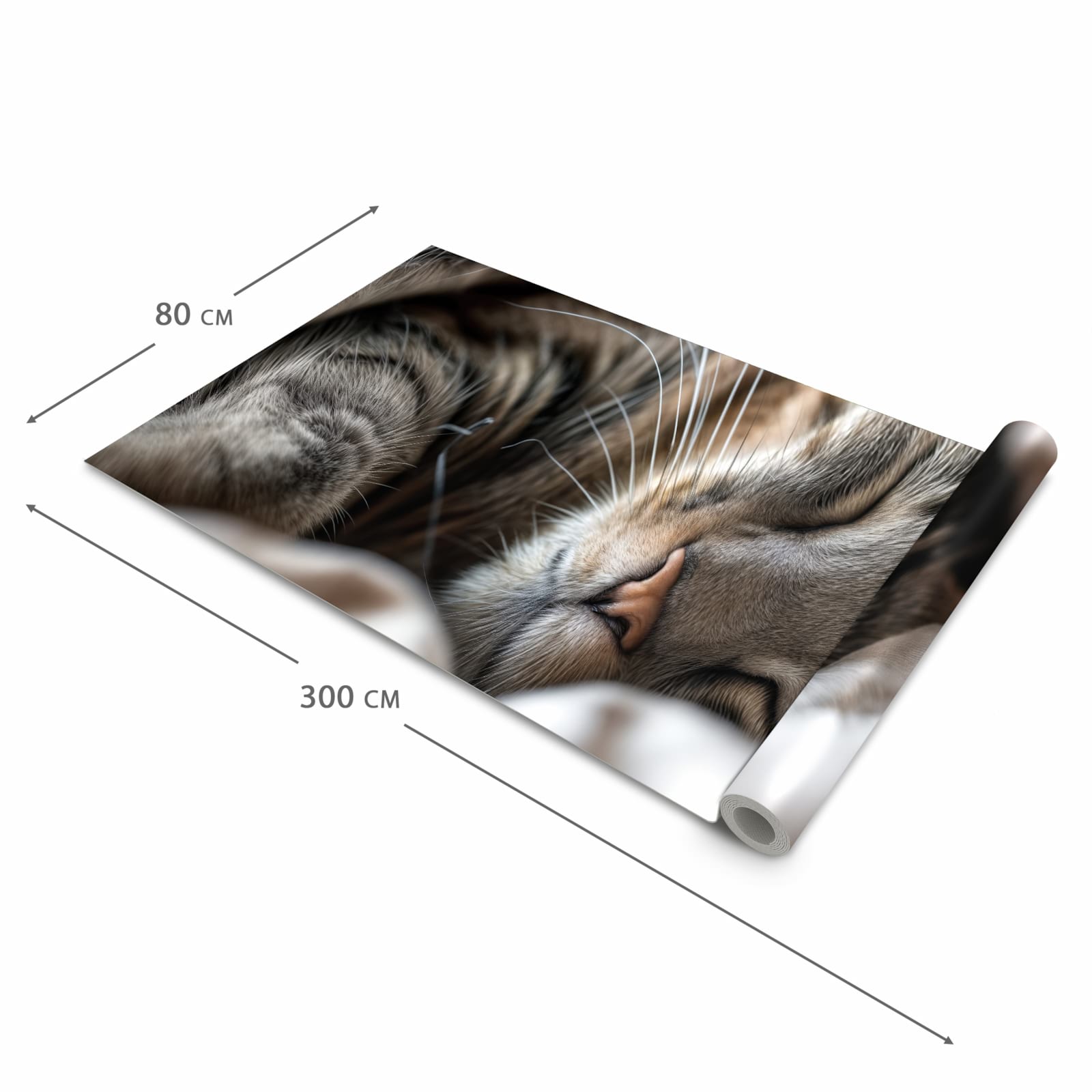 Strapazierfähiger Küchenteppich mit Motiv Katze von Schlafende in der Grösse 90x240 cm