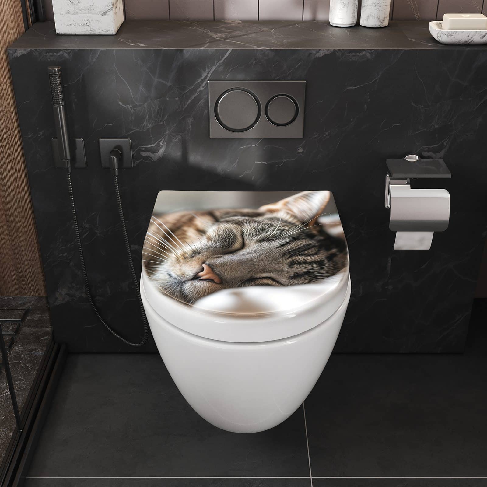WC-Sitz mit Absenkautomatik Katze von Schlafende