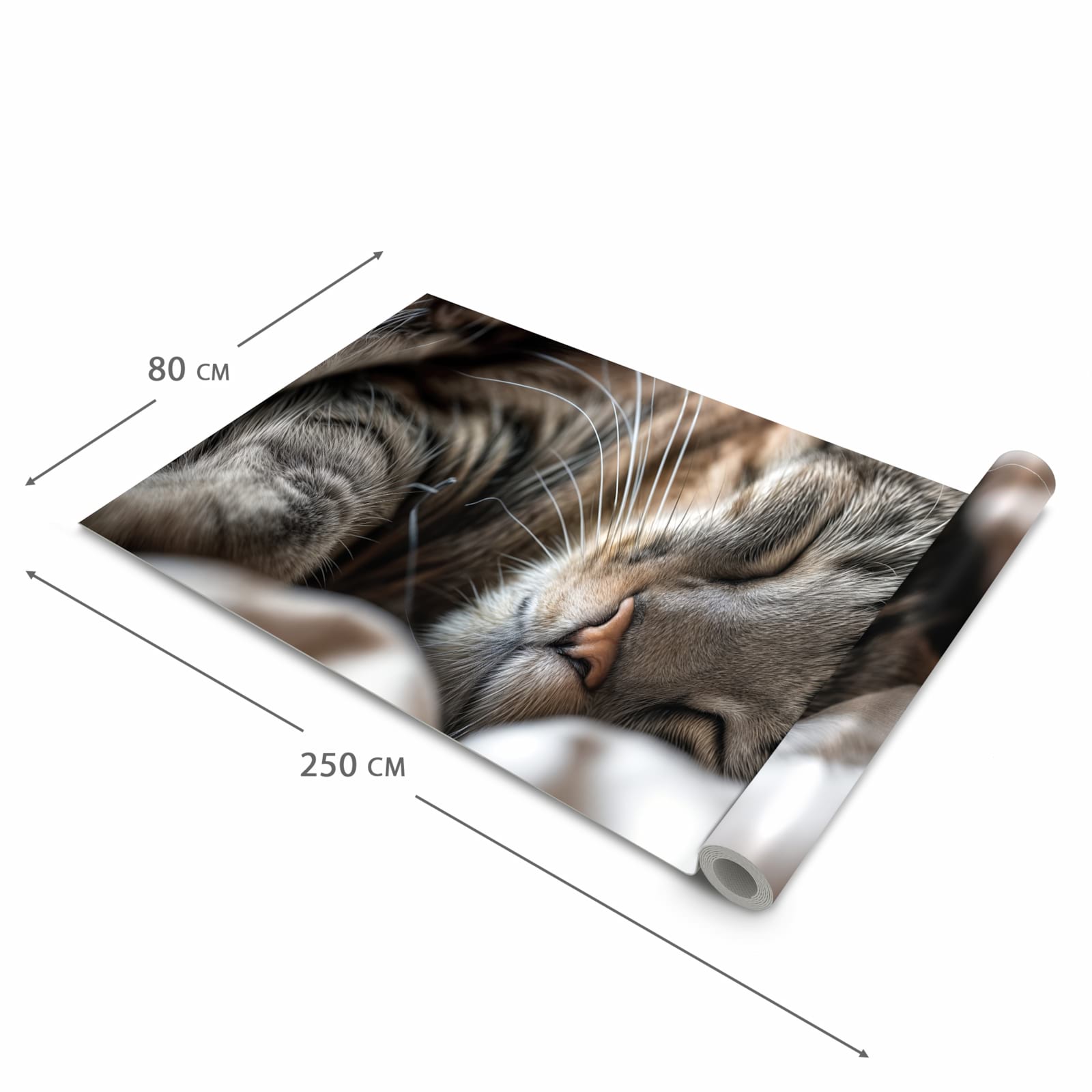 Komfortabler Bodenläufer mit Motiv Katze von Schlafende in der Grösse 90x240 cm