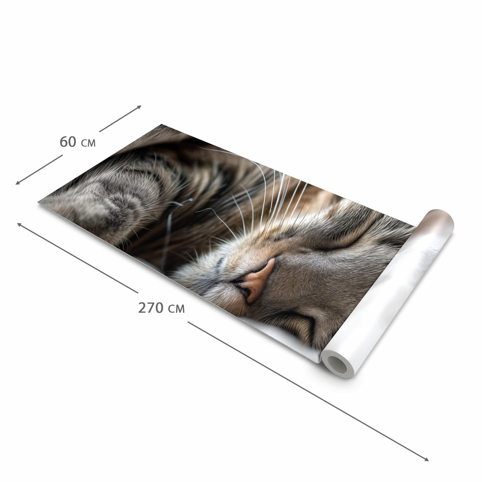 Pflegeleichter waschbarer Küchenteppich mit Motiv Katze von Schlafende in der Grösse 90x240 cm