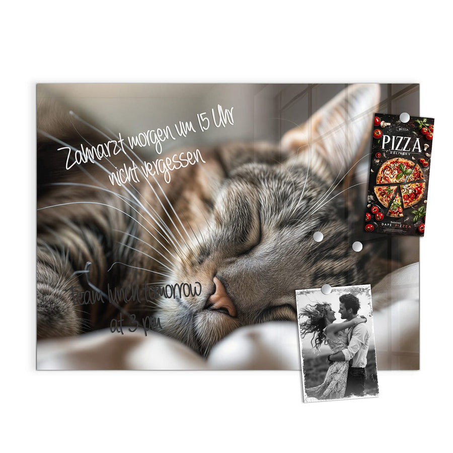 Maße Magnettafel - Schlummernde Katze